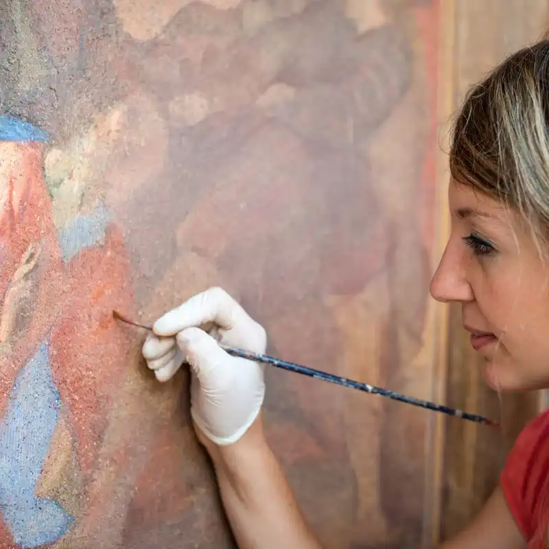 tableau ancien en cours de restauration par une de nos meilleurs spécialiste
